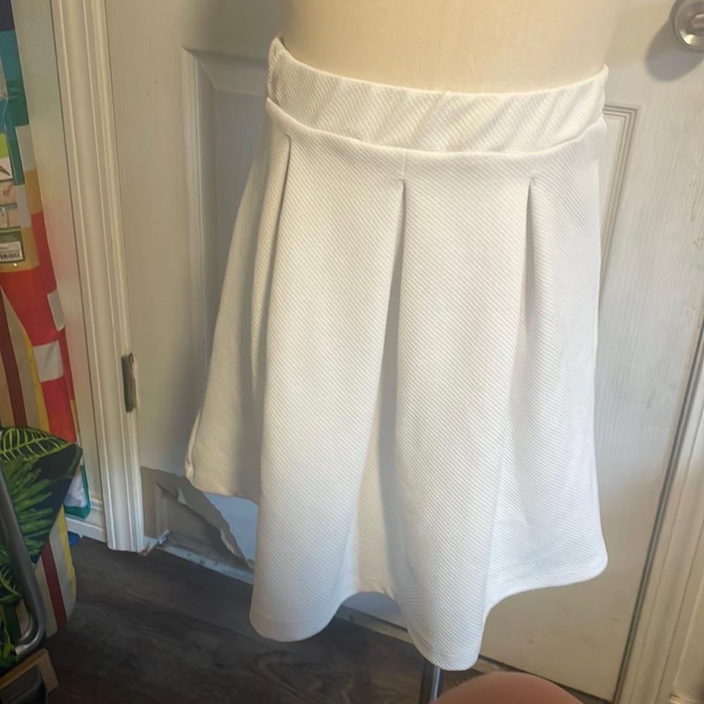 White skater skirt
